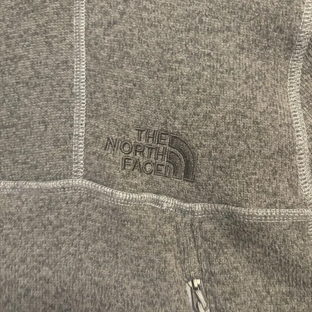 The North Face Sweatshirt Mens Size Large Gray Fleece Pullover 1/4 Zip Mock Neck